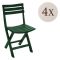 Sedia da Esterno Verde 4 Sedie Pieghevole, Peso Supportato 120 kg Made in Italy - Jennie