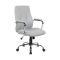 Sedia ergonomica con ruote imbottita con braccioli in ecopelle grigia - Yuki