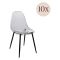 Sedia Grigio Fume 10 Sedie Peso Supportato 120 kg, Sfumatura Colore Struttura Fume - Amstrong