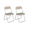 Set 2 sedie pieghevoli imbottite beige struttura in metallo - Antenore