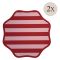 Set 2 Tovagliette-Sottopiatti in Ecopelle Hart, Rosso e Rosa 40x40 cm, Fantasia a righe, Lavabili e Antiscivolo, Indoor-Outdoor, Made in Italy