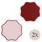 Set 2 Tovagliette-Sottopiatti in Ecopelle Hati, Rosso e Rosa 40x40 cm, Coppia bicolore, Lavabili e Antiscivolo, Indoor-Outdoor, Made in Italy