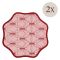Set 2 Tovagliette-Sottopiatti in Ecopelle Kalp, Rosso e Rosa 40x40 cm, Cerchi intrecciati, Lavabili e Antiscivolo, Indoor-Outdoor, Made in Italy