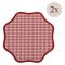 Set 2 Tovagliette-Sottopiatti in Ecopelle Tim, Rosso e Rosa 40x40 cm, Micro pied de poule, Lavabili e Antiscivolo, Indoor-Outdoor, Made in Italy