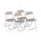Set 4 sedie pieghevoli imbottite beige struttura in metallo - Antenore