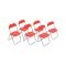 Set 6 sedie pieghevoli imbottite rosse struttura in metallo - Antenore