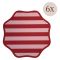Set 6 Tovagliette-Sottopiatti in Ecopelle Hart, Rosso e Rosa 40x40 cm, Fantasia a righe, Lavabili e Antiscivolo, Indoor-Outdoor, Made in Italy