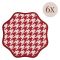 Set 6 Tovagliette-Sottopiatti in Ecopelle Serce, Rosso e Rosa 40x40 cm, Fantasia pied de poule, Lavabili e Antiscivolo, Indoor-Outdoor, Made in Italy