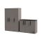 Set Armadi da Esterno Grigio Nero 4 Ripiani Apertura Battente, Resistente ai Raggi uv Impermeabile Made in Italy - Orvinio