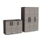 Set Armadi da Esterno Nero Grigio 4 Ripiani Apertura Battente, Resistente ai Raggi uv Impermeabile Made in Italy - Orvinio