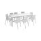 Set da esterno tavolo allungabile 10 posti e 8 sedie bianco - Cortanze