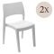 Set di 2 sedie da giardino impilabili bianco - Zircone