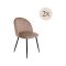 Set di 2 sedie design imbottite in velluto tortora - Achito