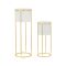 Set di 2 vasi Dore, 17x17 h46 cm, Bianco e Oro