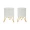 Set di 2 vasi Vif, 16x16 h20 cm, Bianco e Oro