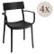 Set di 4 sedie da balcone impilabili antracite - Dompu