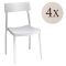 Set di 4 sedie da cortile impilabili bianco - Dumai