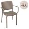 Set di 4 sedie da esterno Bontang, 57x48 h81 cm, Tortora