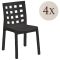 Set di 4 sedie da esterno chic antracite - Bandung
