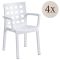 Set di 4 sedie da esterno chic bianco - Ambon