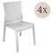 Set di 4 sedie da esterno comode bianco - Bogor