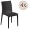Set di 4 sedie da esterno effetto rattan impilabili antracite - Ormea
