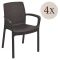 Set di 4 sedie da esterno eleganti impilabili antracite - Anacleto