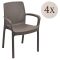 Set di 4 sedie da esterno eleganti impilabili marrone - Anacleto