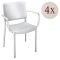 Set di 4 sedie da esterno in plastica bianco - Bontang