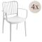 Set di 4 sedie da esterno Jember, 57x50 h82 cm, Bianco