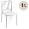 Set di 4 sedie da giardino anti sole bianco - Kediri