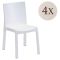 Set di 4 sedie da giardino antipioggia bianco - Binjai