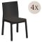Set di 4 sedie da giardino durevoli antracite - Binjai