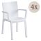 Set di 4 sedie da giardino durevoli bianco - Bima