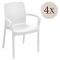 Set di 4 sedie da giardino eleganti impilabili bianco - Anacleto