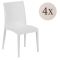 Set di 4 sedie da giardino impilabili bianco - Ormea