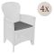 Set di 4 sedie da giardino in plastica bianco - Amilton