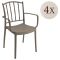Set di 4 sedie da giardino moderne tortora - Banyumas