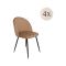 Set di 4 sedie imbottite eleganti in velluto beige - Achito