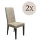 Set di Sedie Beige Marrone Noce 2 Sedie Effetto Velluto, Imbottito - Ferraris
