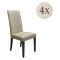 Set di Sedie Beige Marrone Noce 4 Sedie Effetto Velluto, Imbottito - Ferraris