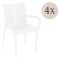Set di Sedie Bianco 4 Sedie Impilabile, Made in Italy - Buono
