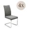 Set di Sedie Grigio Grigio 4 Sedie Imbottito, Materiale Struttura in Tessuto - Quintano