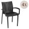 Set di Sedie Nero Antracite 4 Sedie Impilabile, Made in Italy - Buono