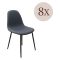 Set di Sedie Nero Antracite Nero 8 Sedie Imbottito, Sfumatura Colore Struttura Antracite - Zambrone