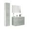 Set Mobili Bagno Grigio Cemento Specchio Incluso 2 Cassetti, 2 Ripiani - Ricadi