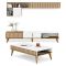 Set Mobili da Soggiorno Marrone Noce Bianco Modulabile 9 Ripiani, 2 Ante - Cassacco