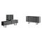 Set Mobili da Soggiorno Nero Antracite Modulabile 4 Ripiani, Apertura Battente, a Ribalta - Pignano