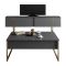 Set Mobili da Soggiorno Nero Antracite oro Modulabile 2 Ante, 2 Vani - Mornasco