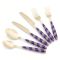Set Posate oro Viola set da 36 Colore Struttura Viola, Adatto per Lavastoviglie - Nimolopa